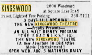 Kingswood Theatre - Grand Opening Ad Aug 2 1970 (newer photo)
